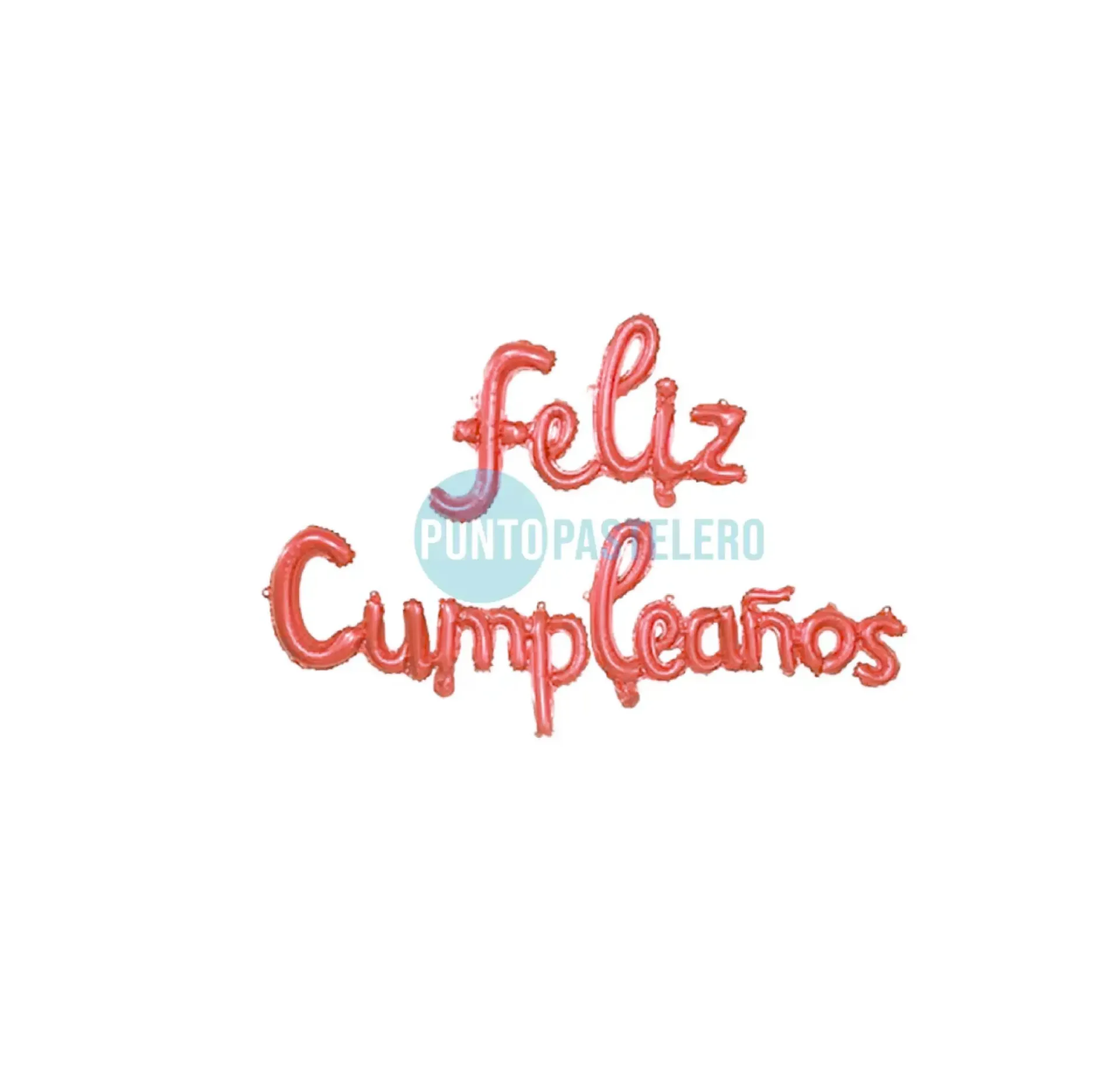 GLOBO METALIZADO "FELIZ CUMPLEAÑOS" CURSIVA ROJO