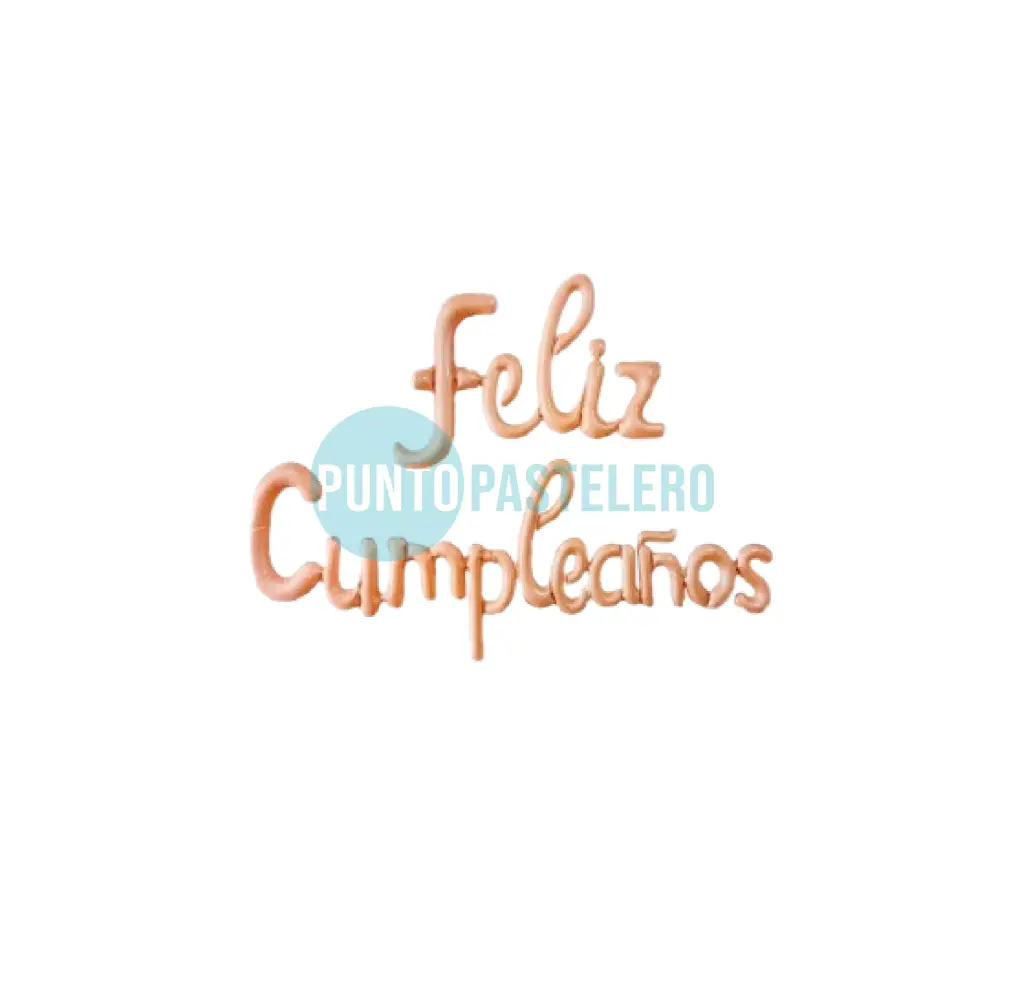 GLOBO METALIZADO "FELIZ CUMPLEAÑOS" CURSIVA LATTE CREAM