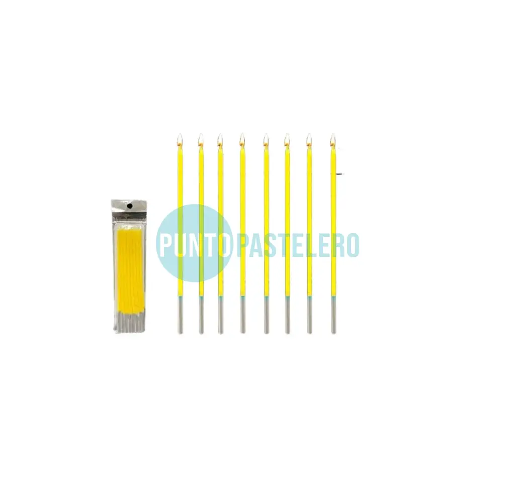 PACK VELAS AMARILLAS 15 CM (8 U.)