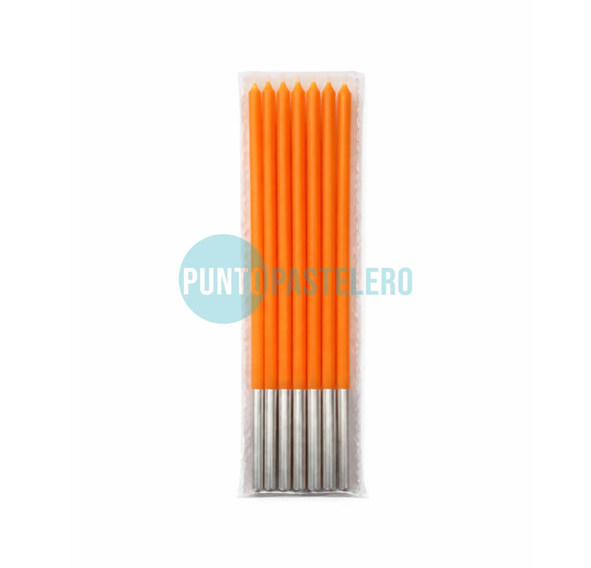 PACK VELAS NARANJA 15 CM (8 U.)