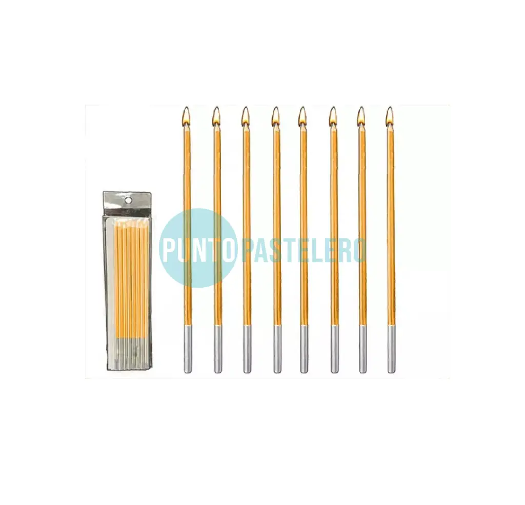 PACK VELAS NARANJA 15 CM (8 U.)