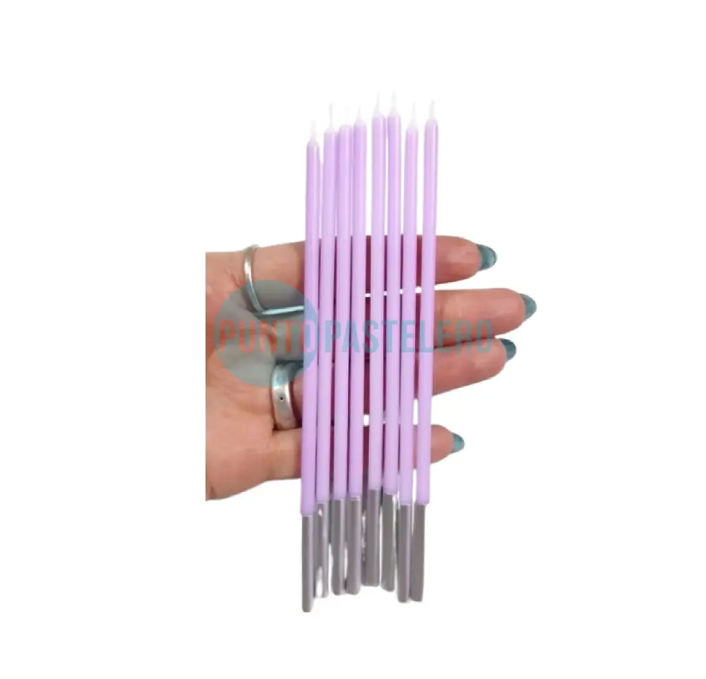 PACK VELAS LILA 15 CM (8 U.)