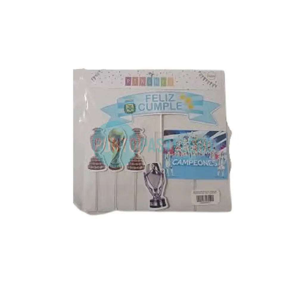ADORNO PINCHE SET FELIZ CUMPLE COPAS DE CAMPEONES SELECCION ARGENTINA CALUMI (6 U.)