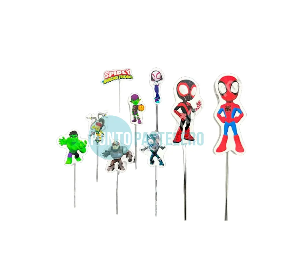 ADORNO PINCHE POLIFAN VINILO SPIDEY Y SUS AMIGOS (10 U.)