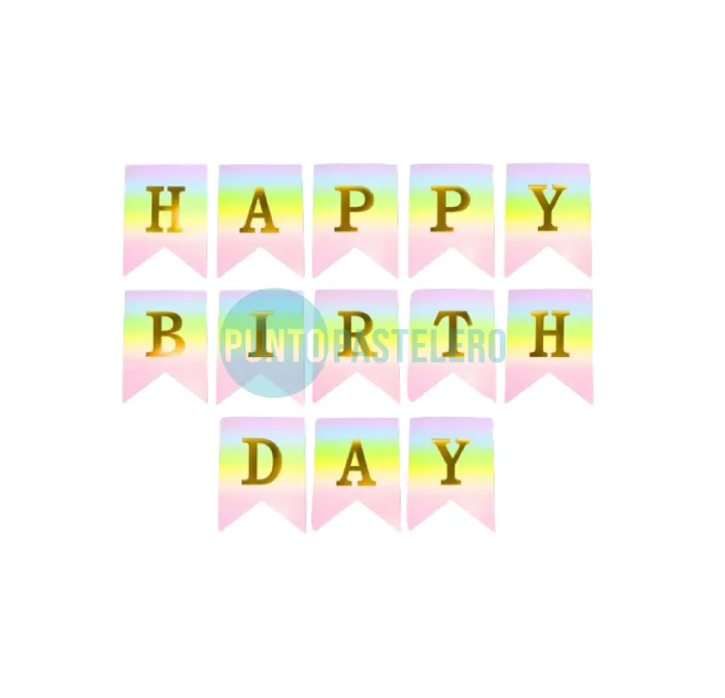 BANDERIN HAPPY BIRTHDAY MULTICOLOR PASTEL