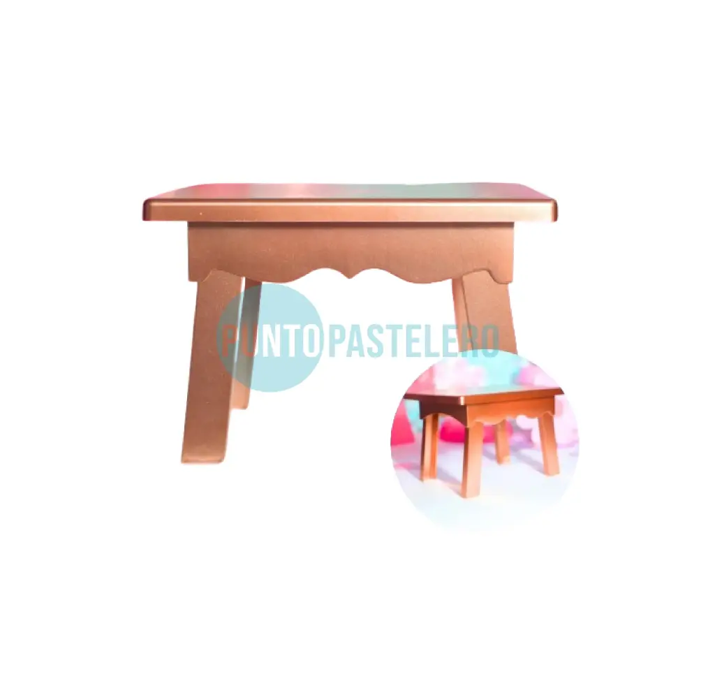 BANDEJA RECTANGULAR ALZADA METALIZADA MESITA (ROSA GOLD)