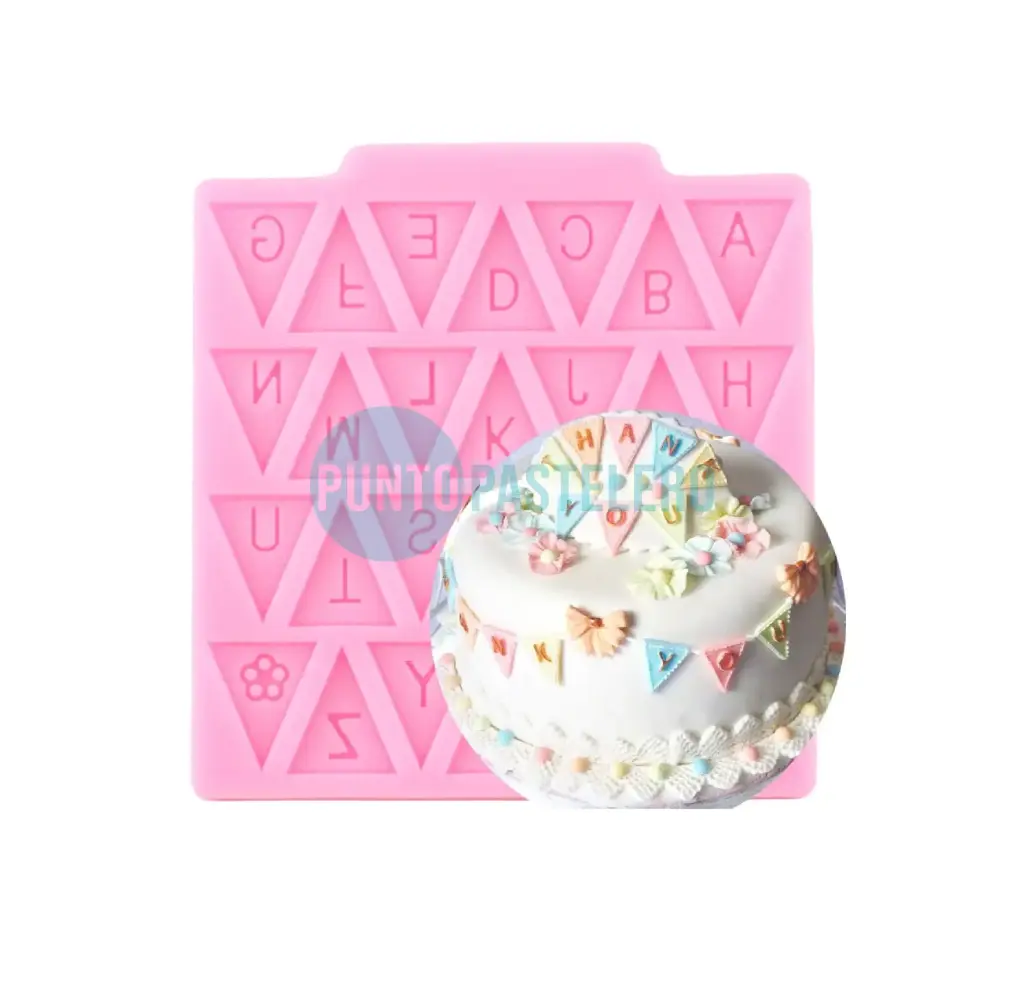 MOLDE SILICONA BANDERINES ABECEDARIO
