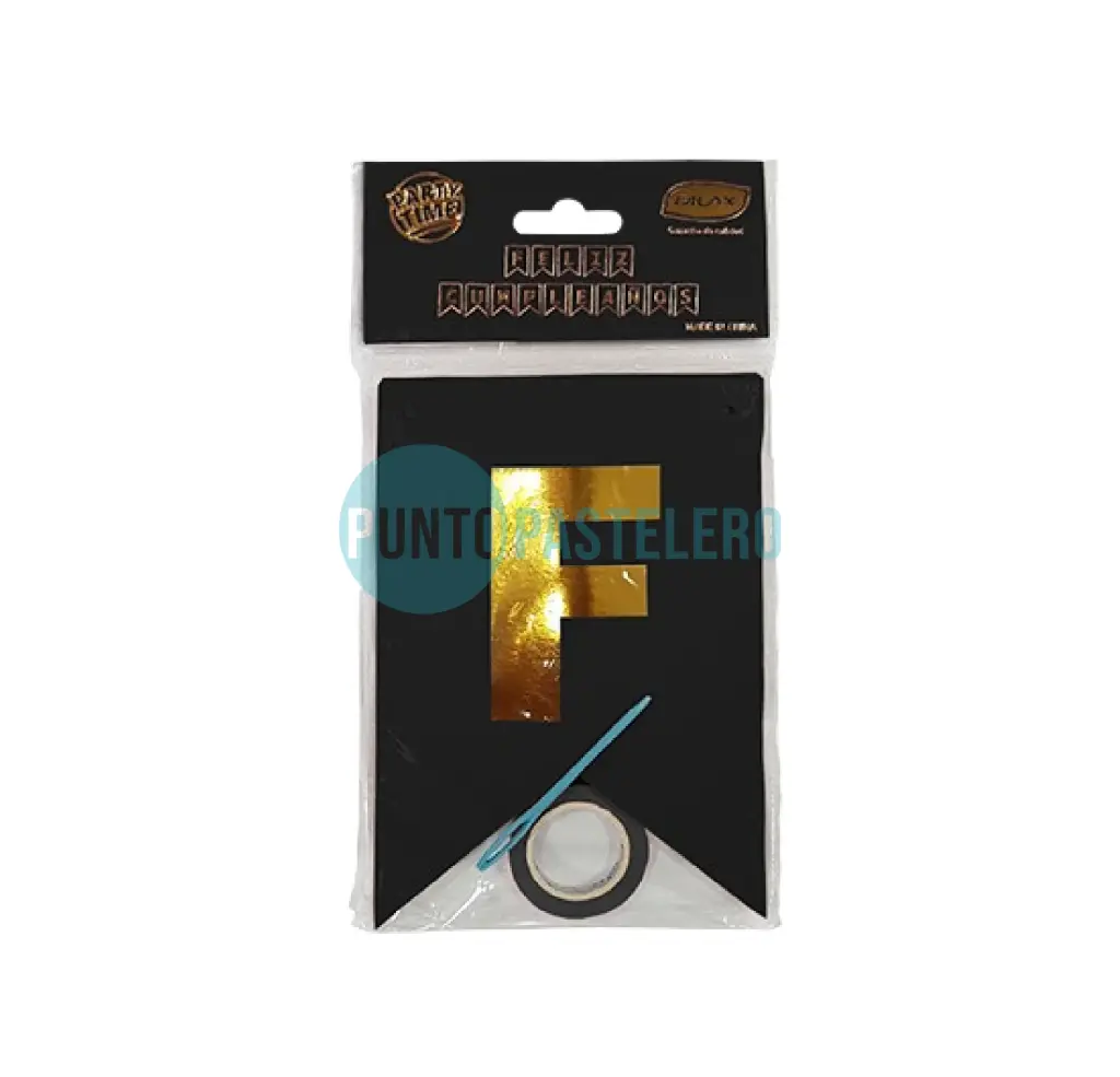 BANDERIN FELIZ CUMPLEAÑOS GIGANTE NEGRO