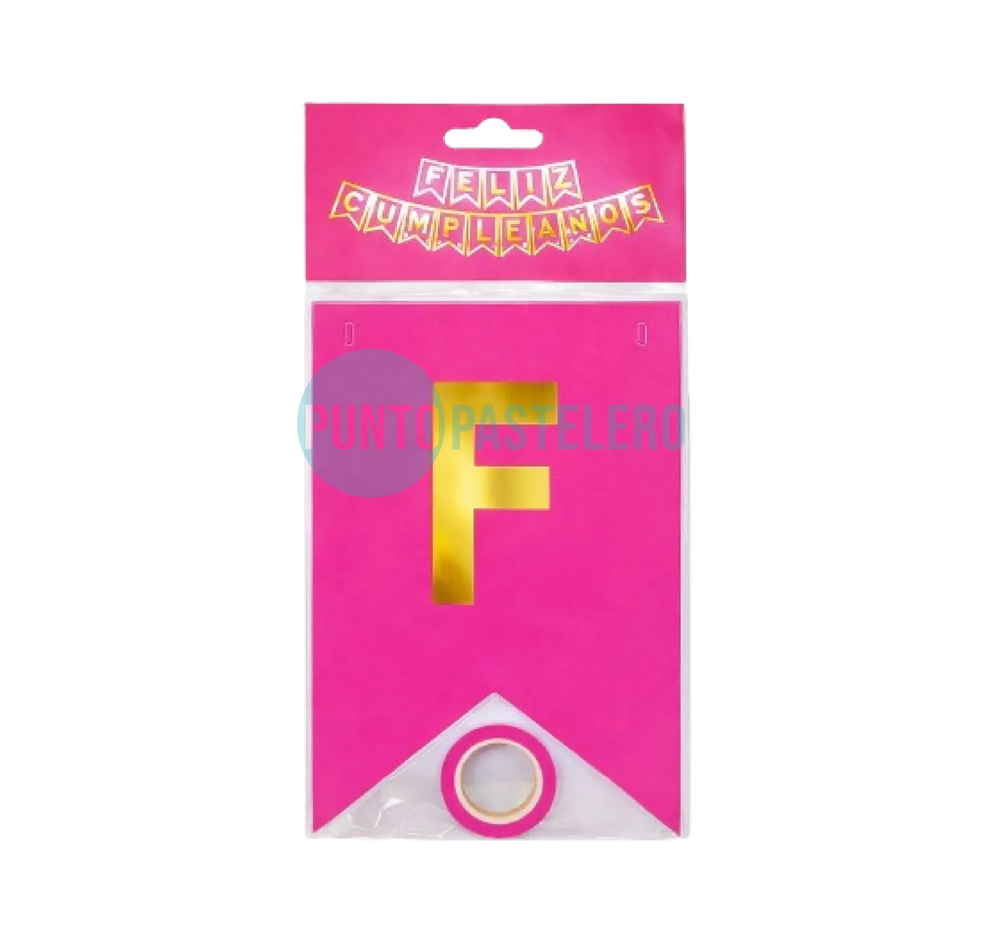 BANDERIN FELIZ CUMPLEAÑOS GIGANTE FUCSIA