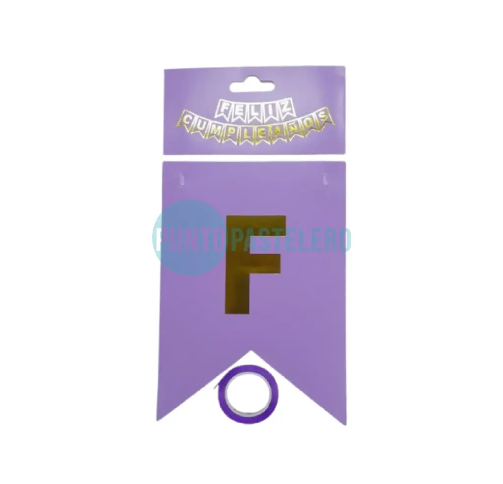 BANDERIN FELIZ CUMPLEAÑOS GIGANTE LILA