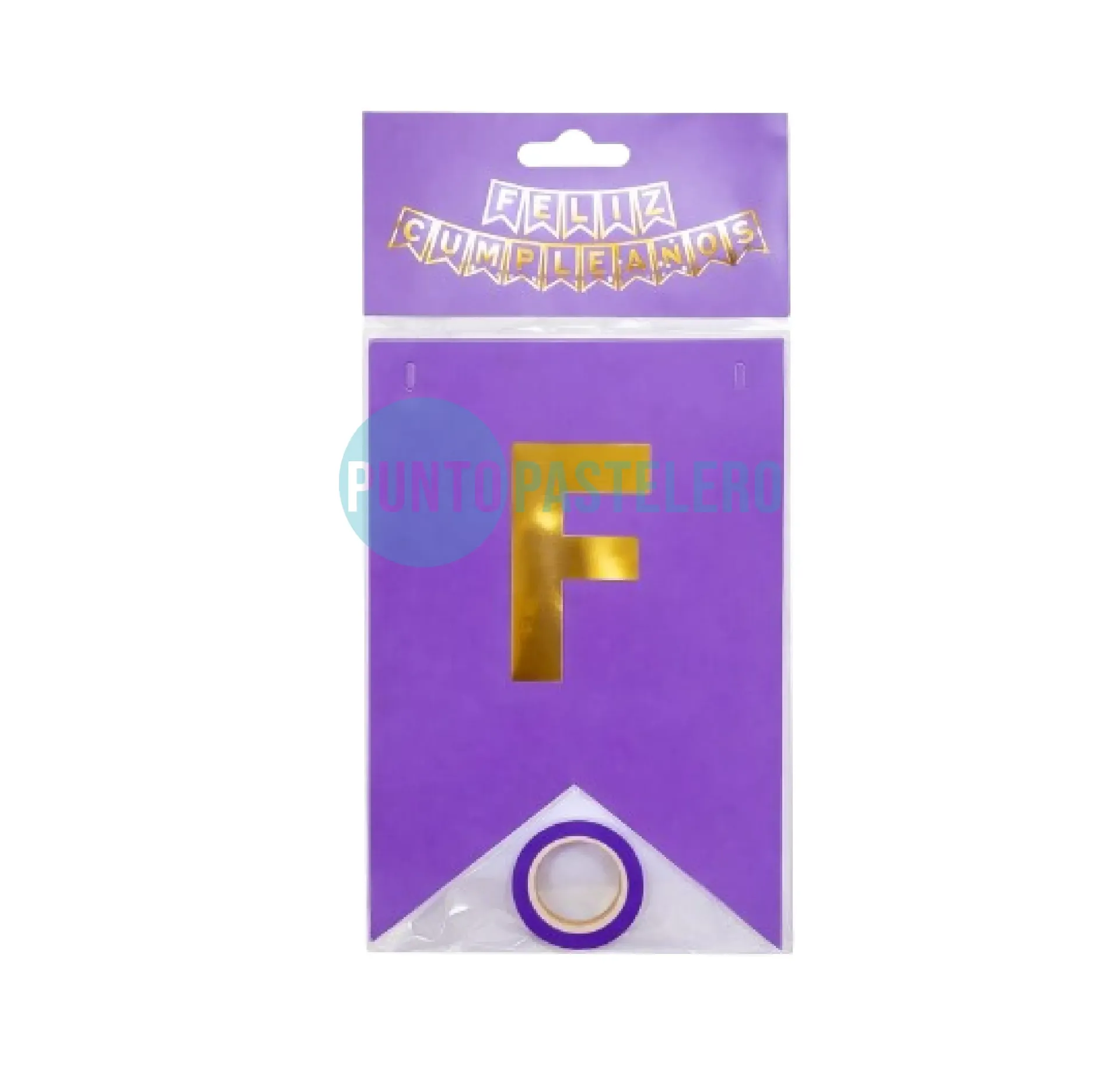 BANDERIN FELIZ CUMPLEAÑOS GIGANTE LILA