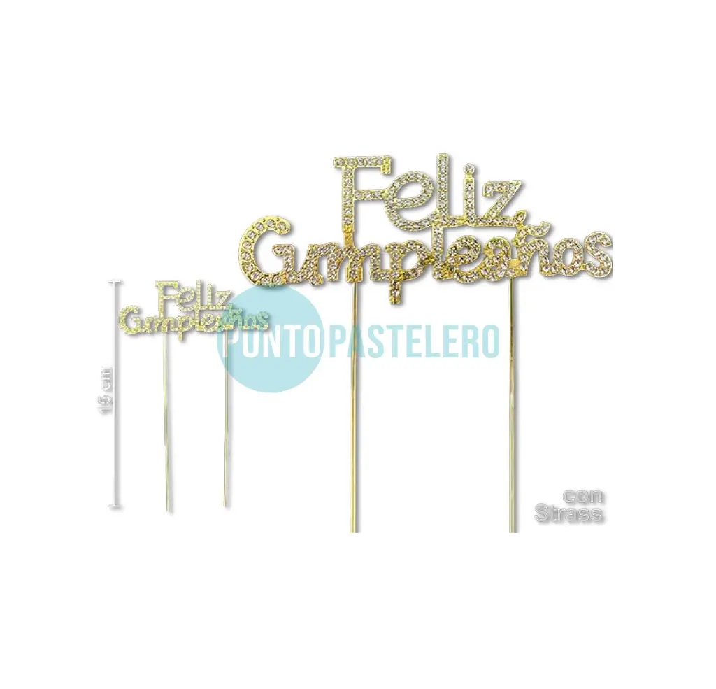 PINCHE FELIZ CUMPLEAÑOS METAL Y STRASS