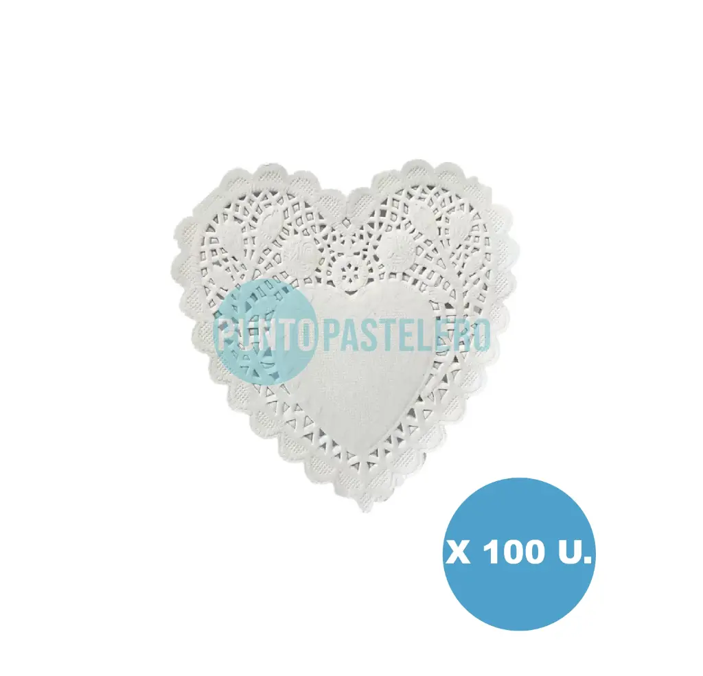 PACK BLONDA CORAZON BLANCO 15 CM (X 100 U.)