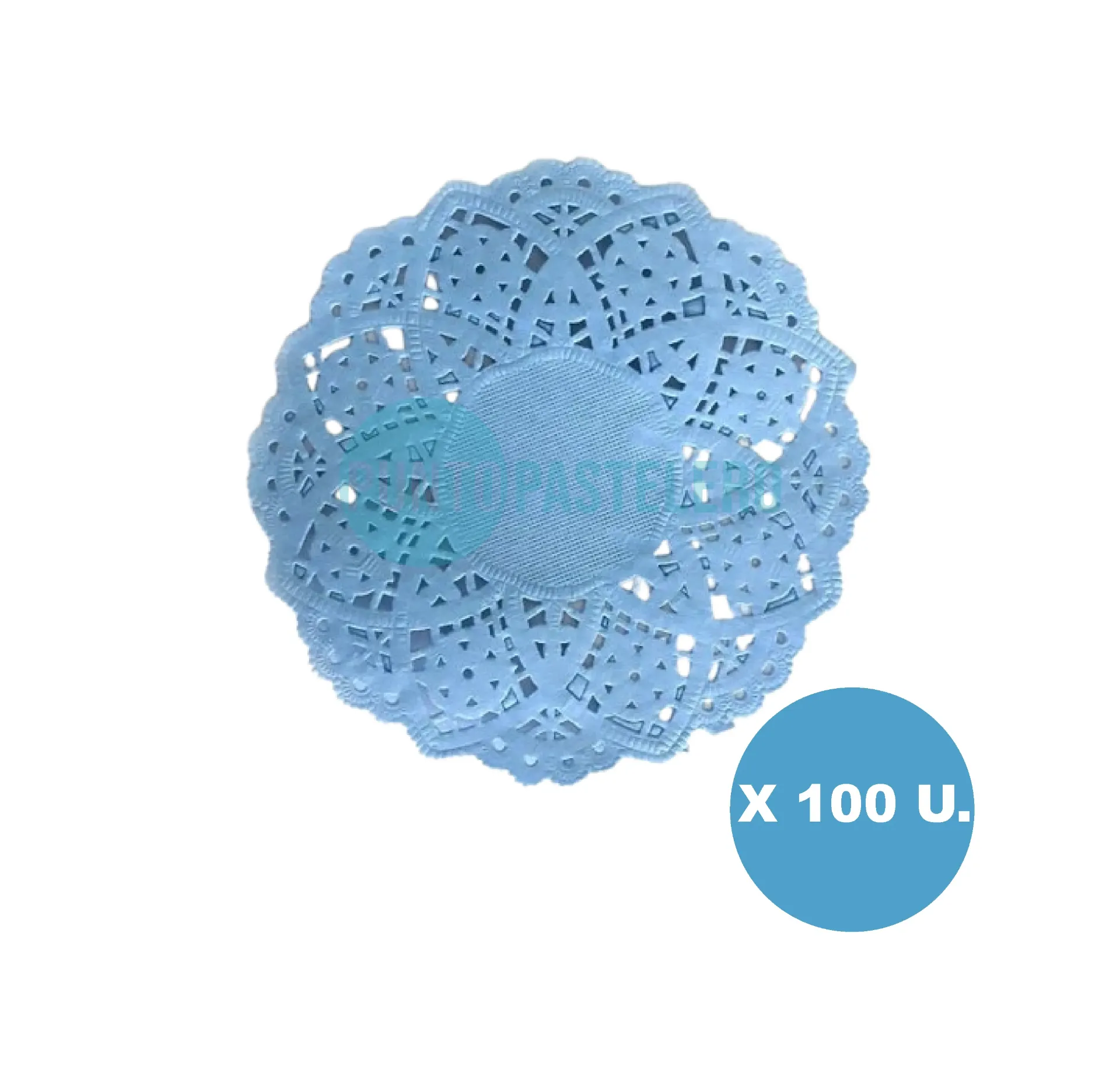 PACK BLONDA REDONDA CELESTE 10 CM (100 U.)