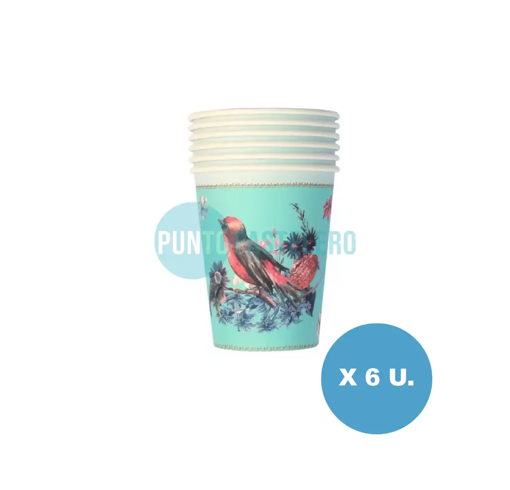 [7799088022990] VASO POLIPAPEL RUISEÑOR PAJARO (6 U.)