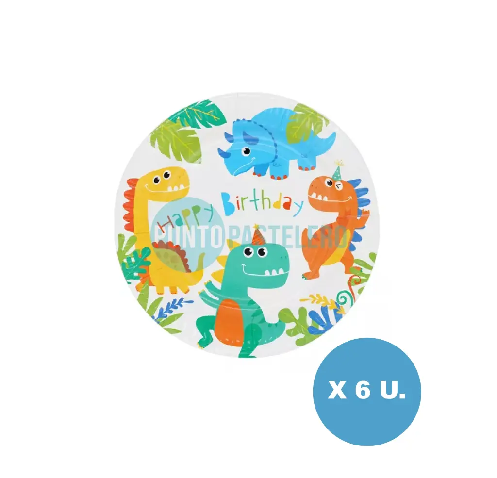 PLATO POLIPAPEL "DINO" DINOSAURIOS (6 U.)