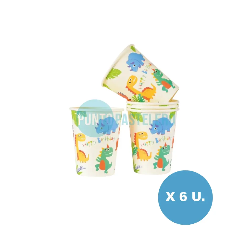 VASO POLIPAPEL DINO DINOSAURIOS (6 U.)