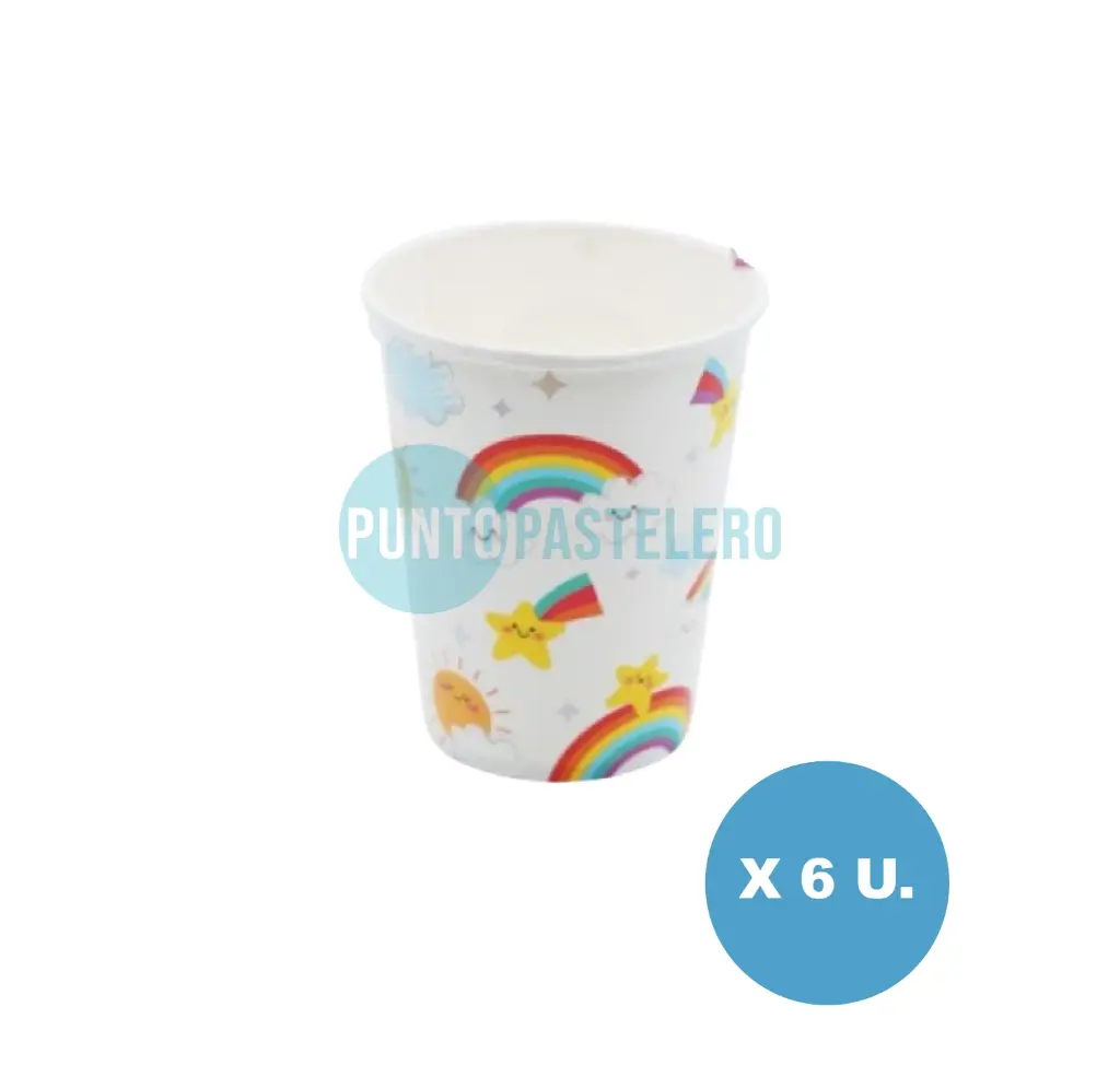 VASO POLIPAPEL NUBE Y ARCOIRIS (6 U.)