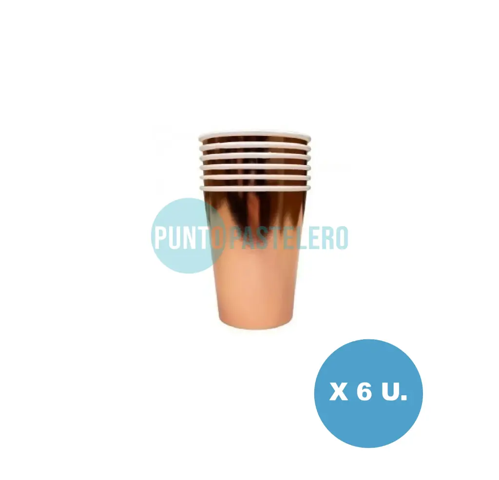 VASO POLIPAPEL FULL ROSA GOLD (6 U.)