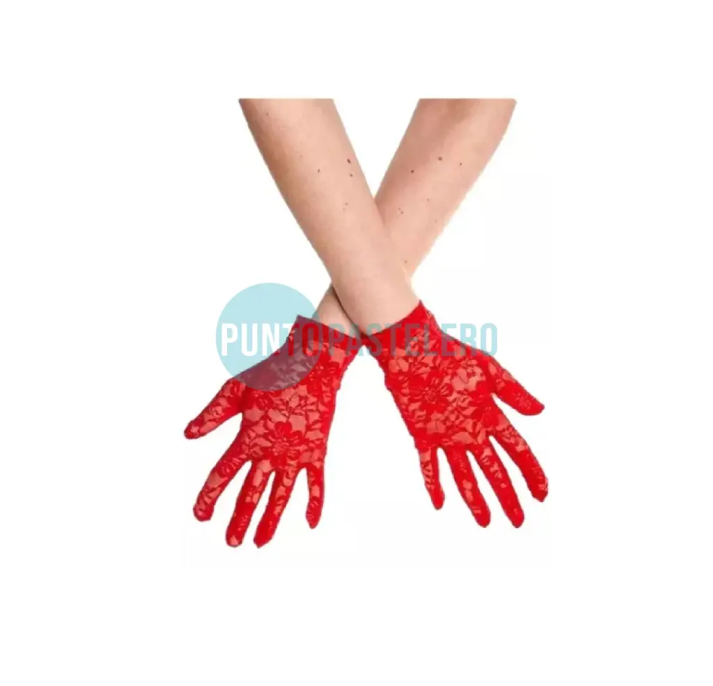 GUANTES DE ENCAJE ROJOS (PARTY STORE)