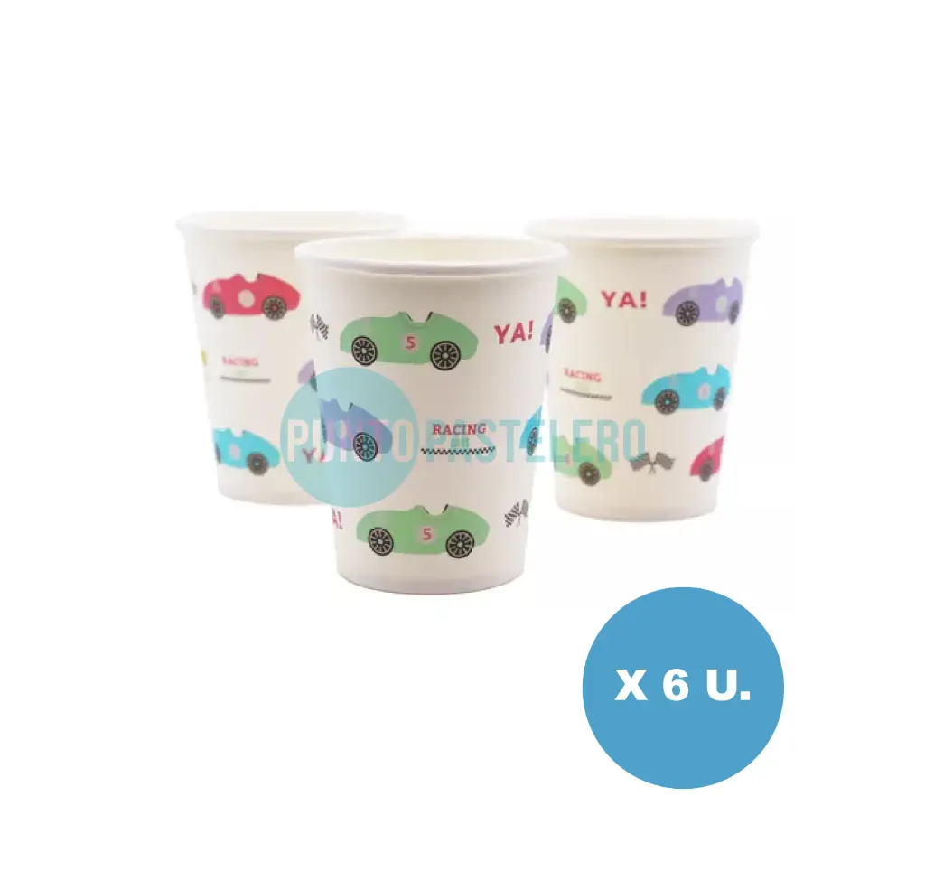 VASO POLIPAPEL AUTOS VINTAGE (6 U.)