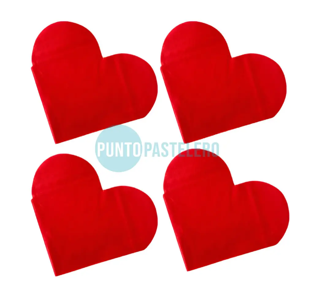 SERVILLETA FORMA CORAZON ROJO PARTY STORE (X 12 U.)