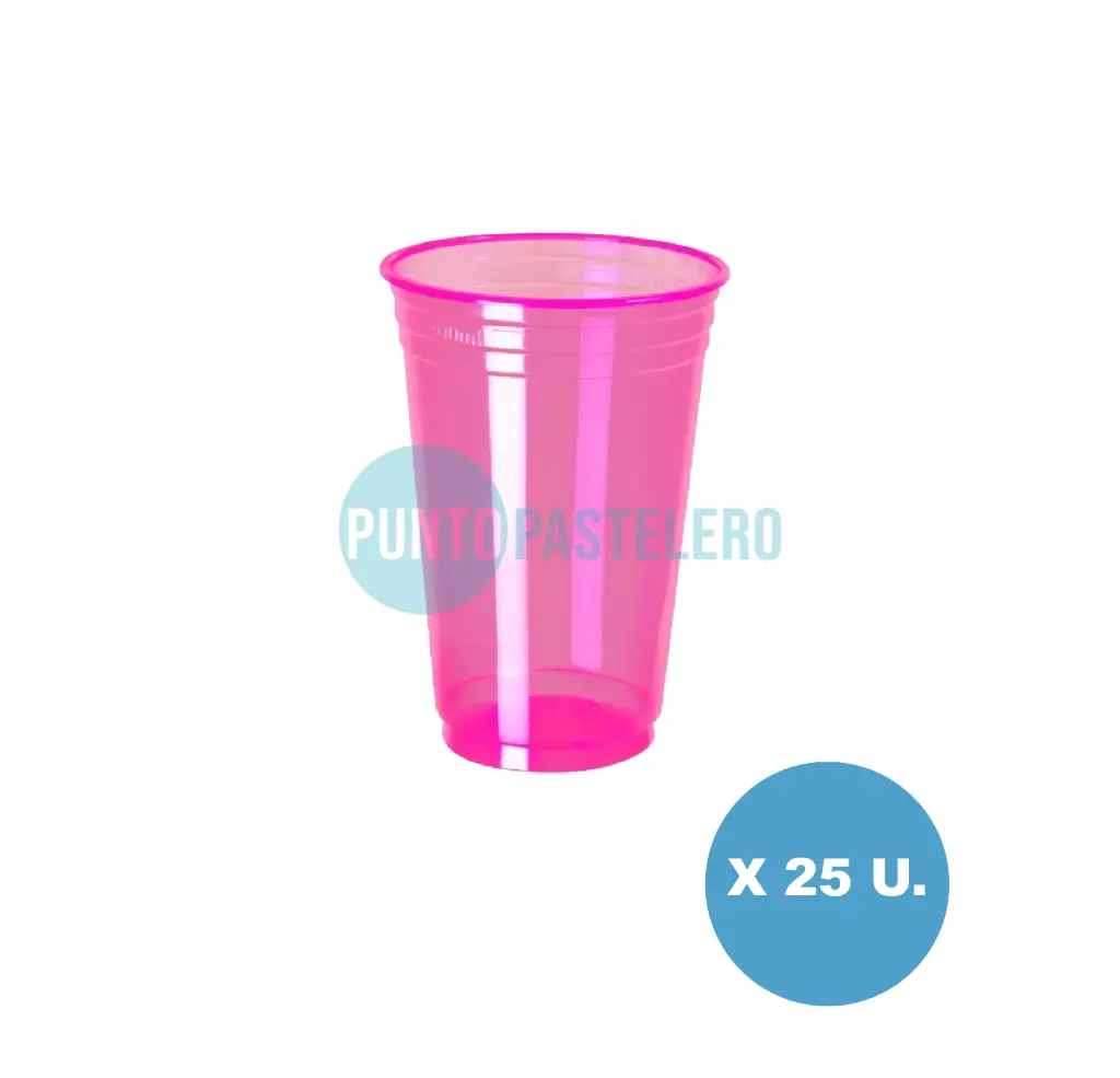 VASO NEON ROSA 300 ML (BALADA) (X 25 U.)