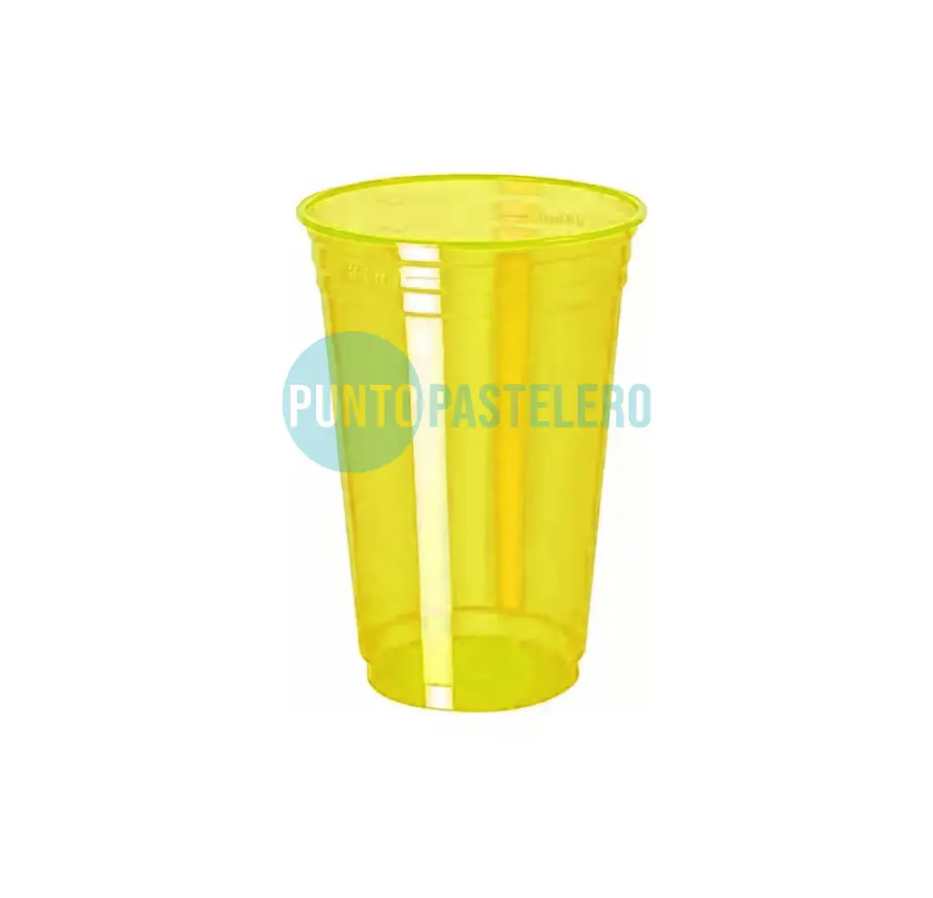 VASO NEON AMARILLO 300 ML (BALADA) (X 25 U.)
