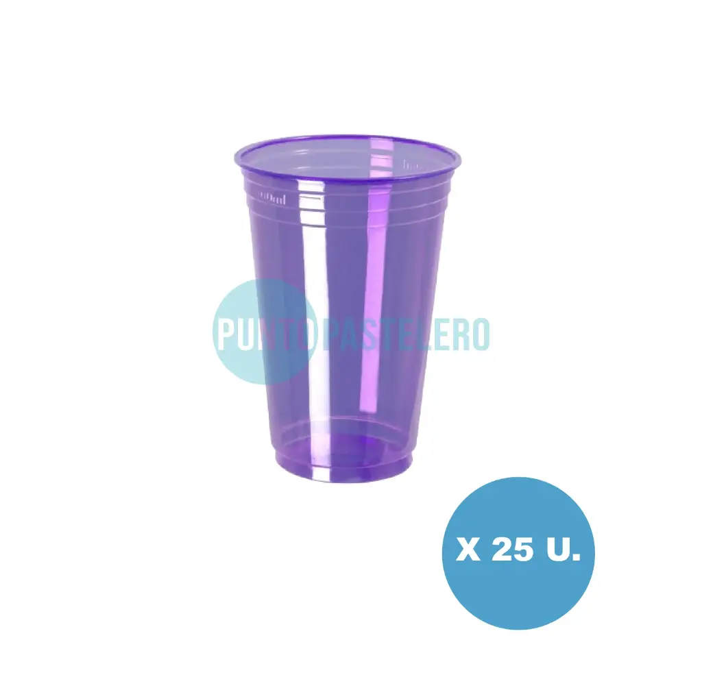 VASO NEON PURPURA 300 ML (BALADA) (X 25 U.)
