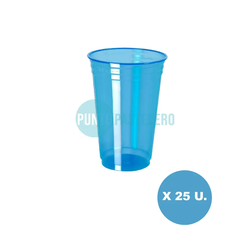 VASO NEON AZUL 300 ML (BALADA) (X 25 U.)