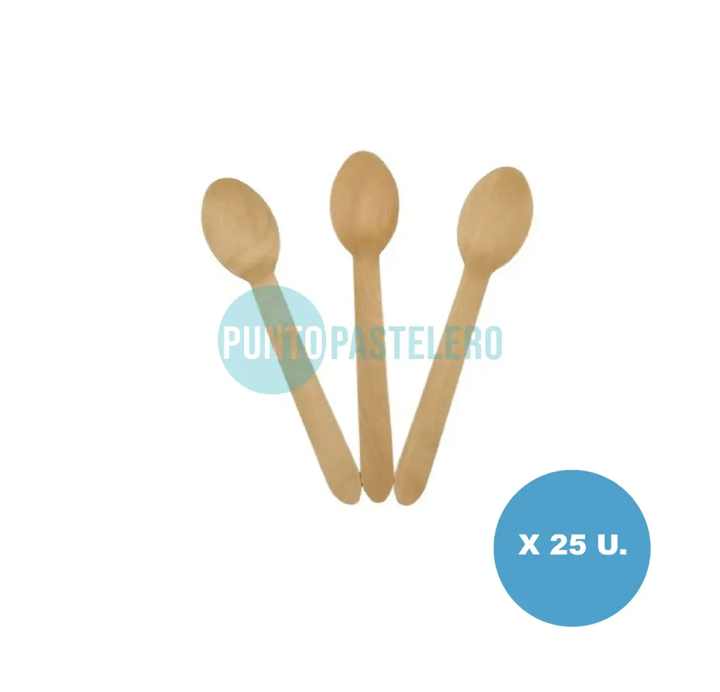 CUCHARA DE MADERA GRANDE (17 CM) (X 25 U.)