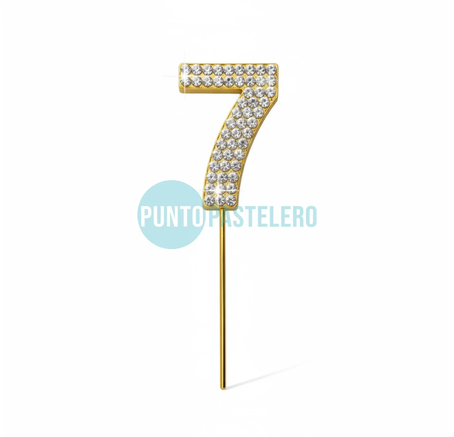 PINCHE NUMERO CON STRASS DORADO (N°7)