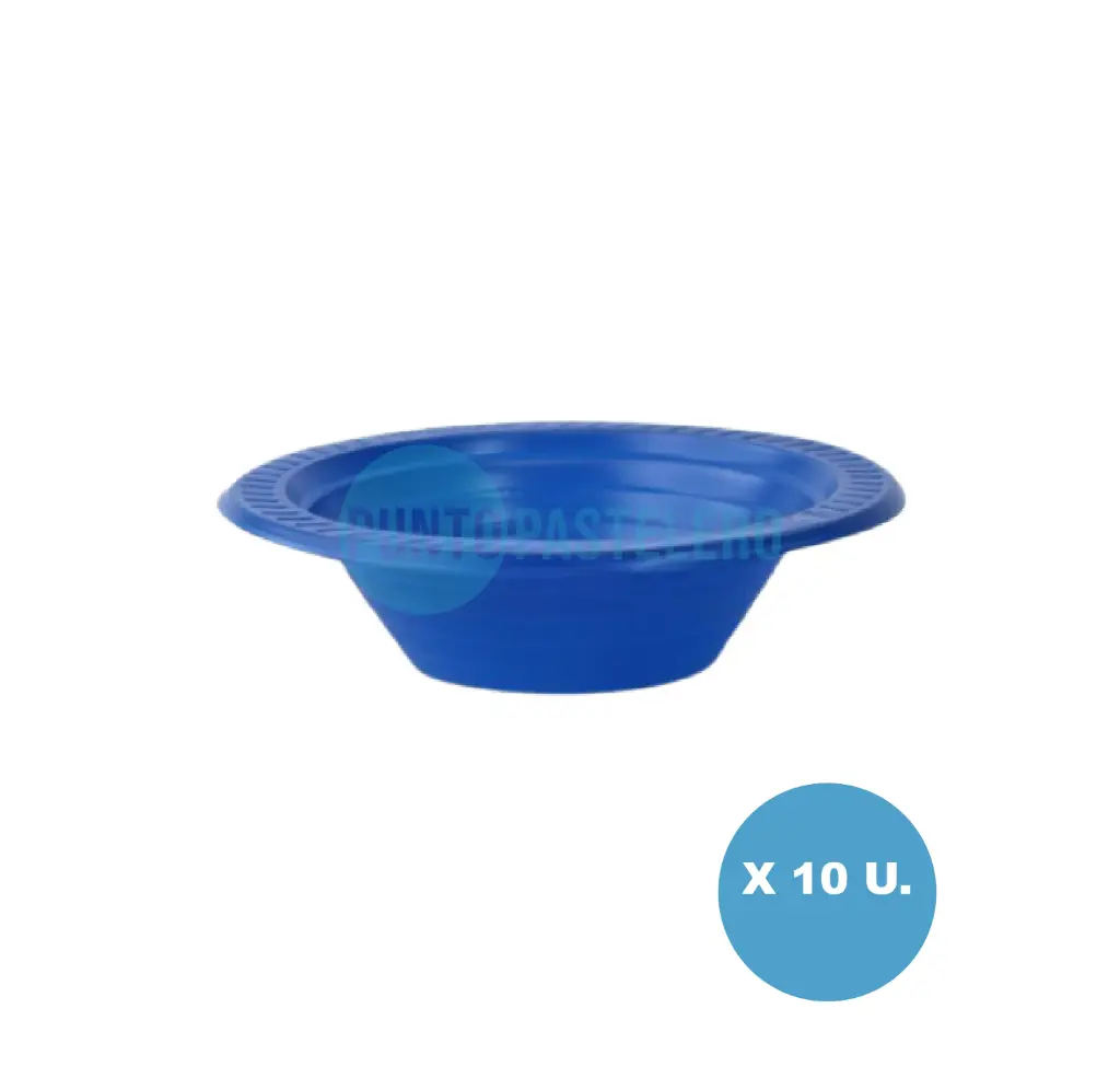 PLATO COMPOTERA DESCARTABLE AZUL COPOBRAS (X 10 U.)