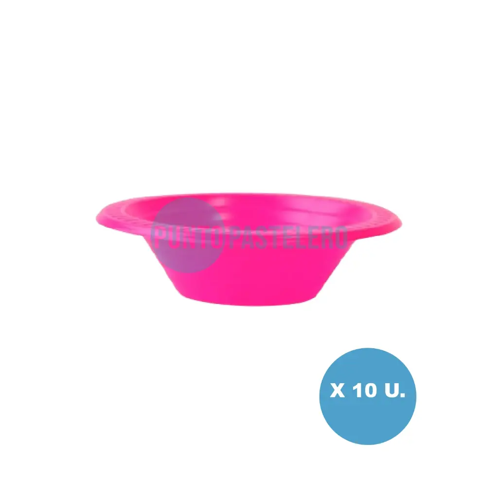 PLATO COMPOTERA DESCARTABLE ROSA COPOBRAS (X 10 U.)