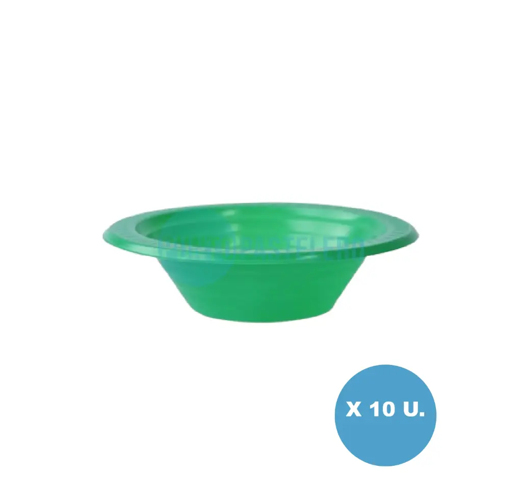 PLATO COMPOTERA DESCARTABLE VERDE COPOBRAS (X 10 U.)