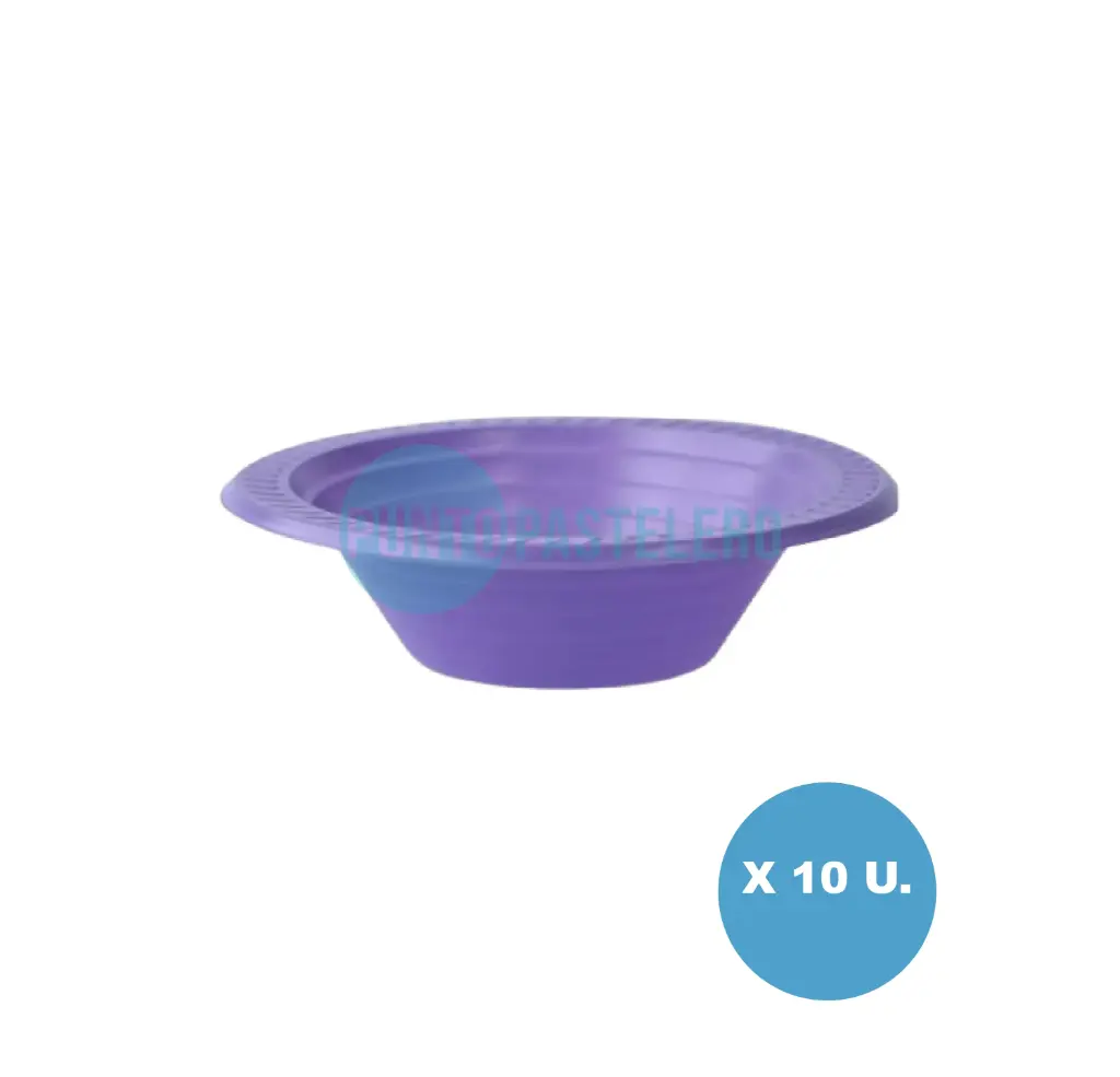 PLATO COMPOTERA DESCARTABLE LILA COPOBRAS (X 10 U.)