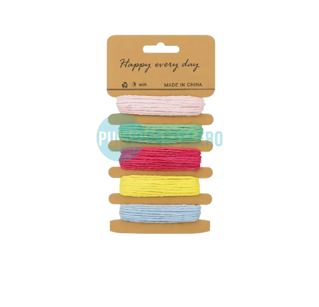 SET DE 6 HILOS PAPEL DE RAFIA (COLORES PASTEL)