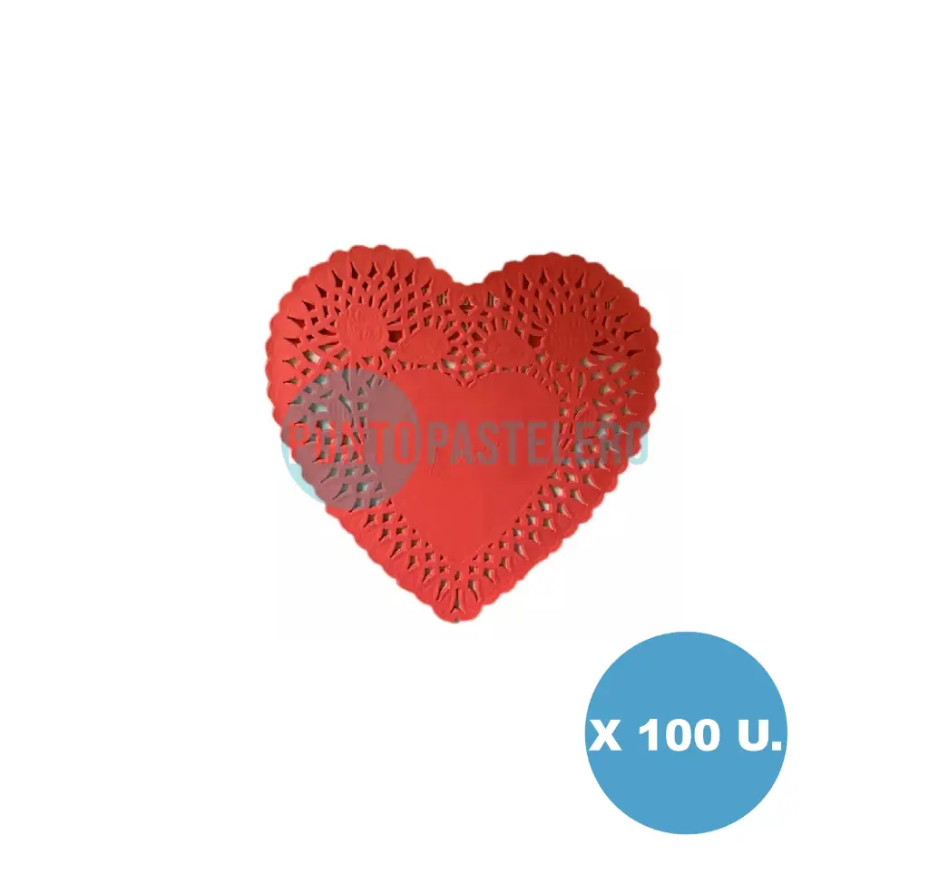 PACK BLONDA CORAZON ROJO 10 CM (100 U.)