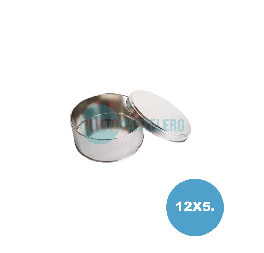 LATA PLATEADA CON TAPA (12 X 5 CM)