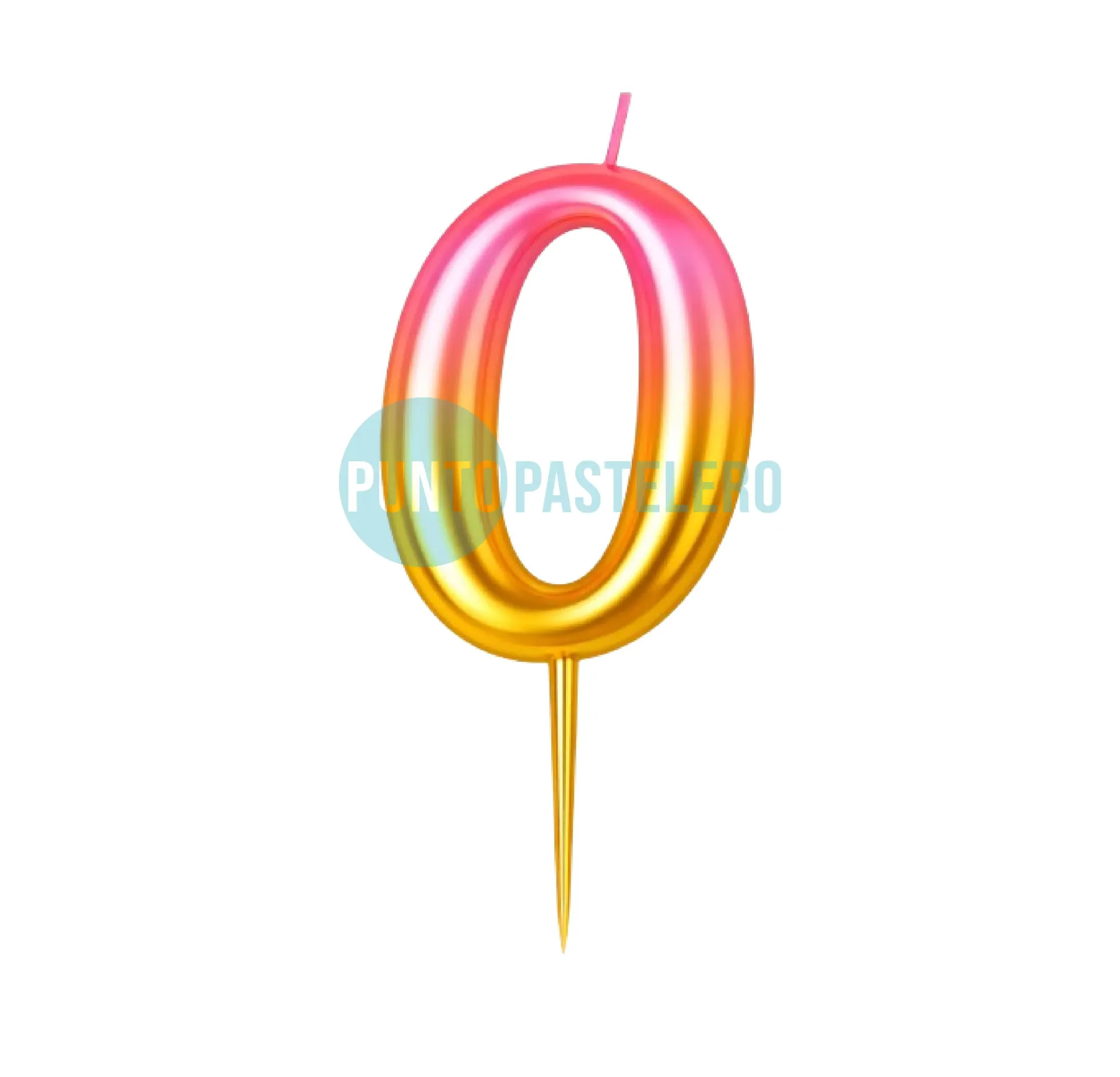 [9780204379669] VELA NUMERO DEGRADE ROSA Y ORO "LONG NUMBER" N° 0