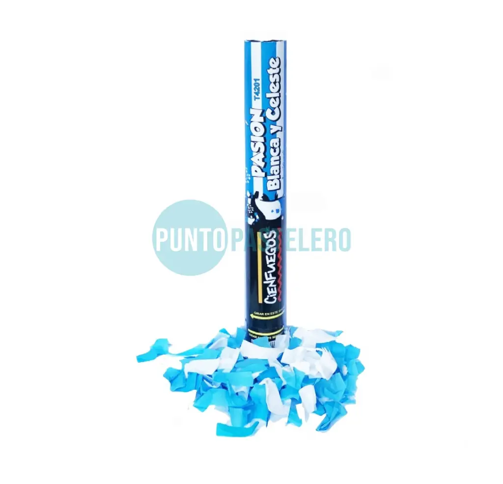 LANZAPAPELES CAÑON CELESTE Y BLANCO