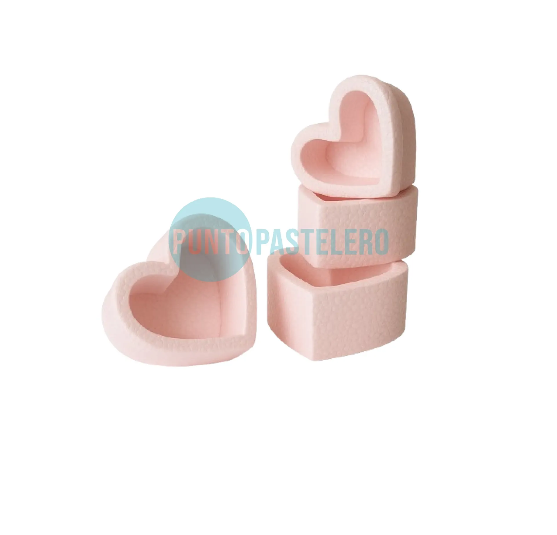 CAJA CORAZON TELGOPOR ROSA (10 CM)