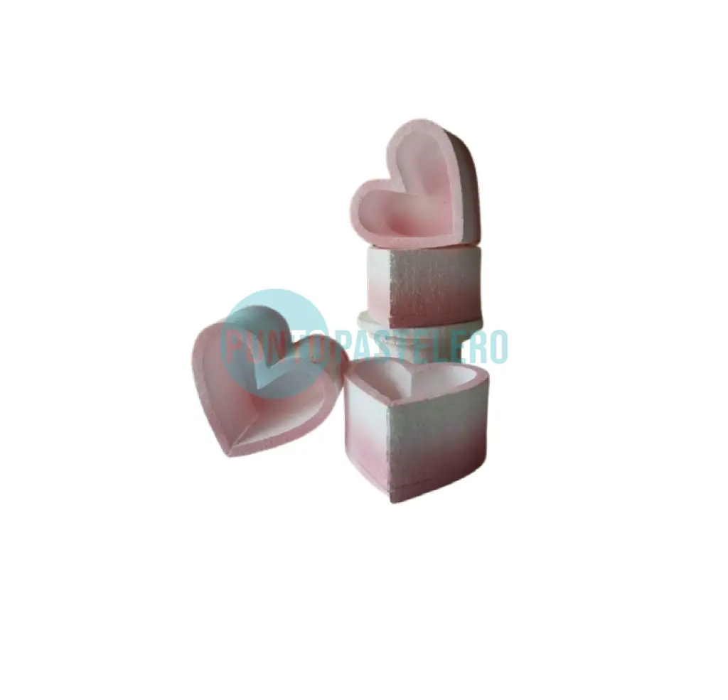CAJA CORAZON TELGOPOR ROSA (10 CM)