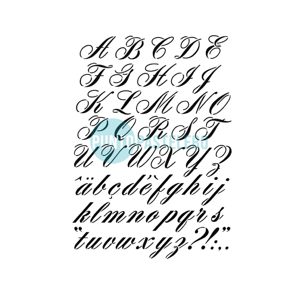 STENCIL ABECEDARIO CURSIVA