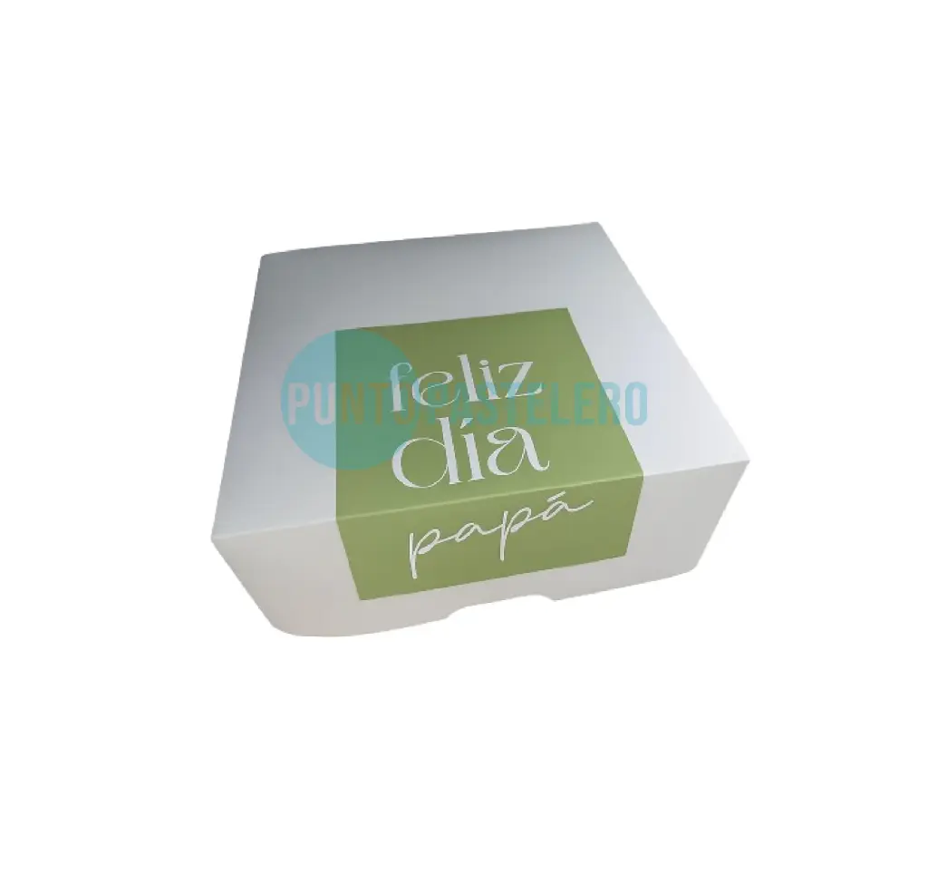 CAJA FELIZ DIA PAPA BLANCA CON VERDE (20X20X9.5CM) [40]