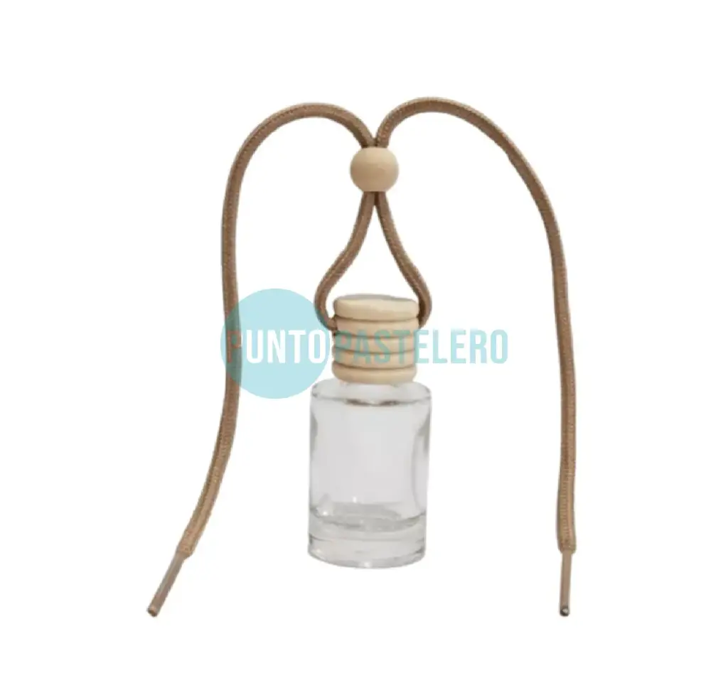 DIFUSOR DE VIDRIO PARA AUTO CON TAPA MADERA