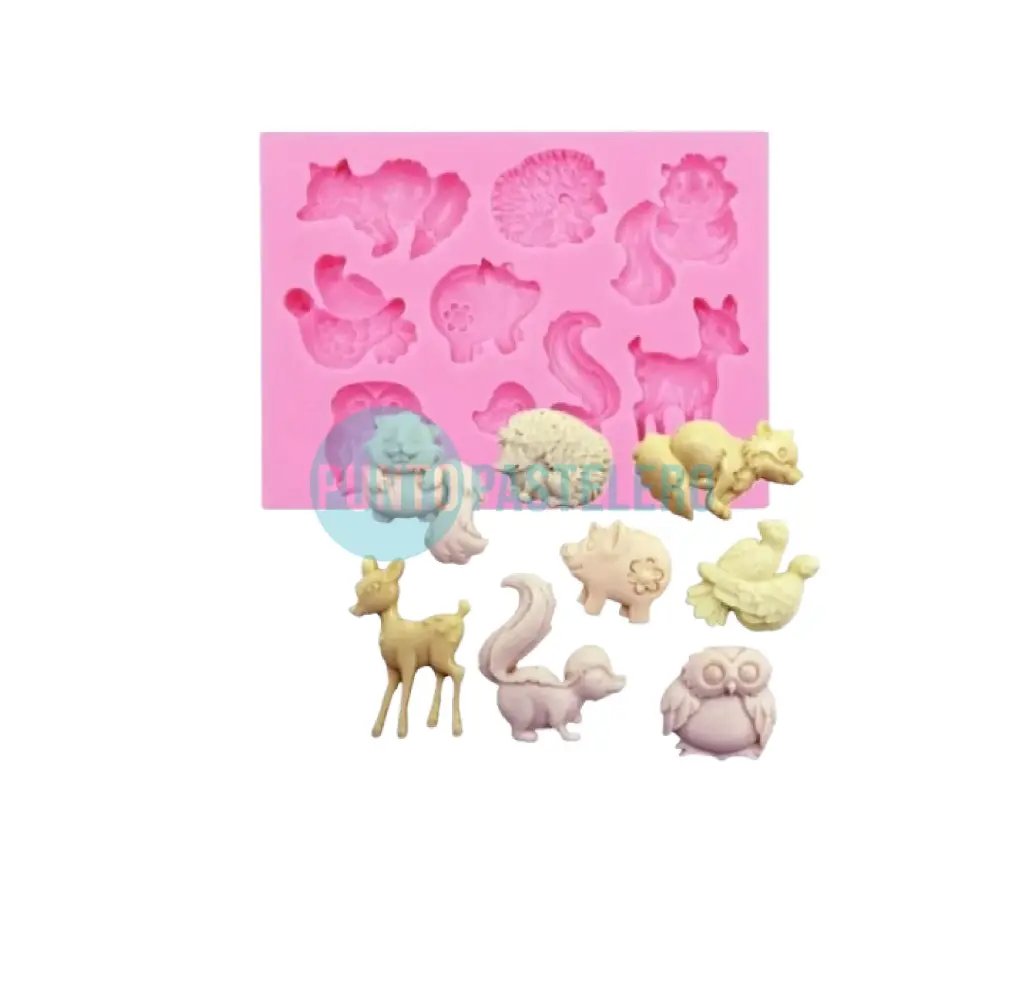 [ND32] MOLDE DE SILICONA ANIMALITOS BOSQUE [C9]