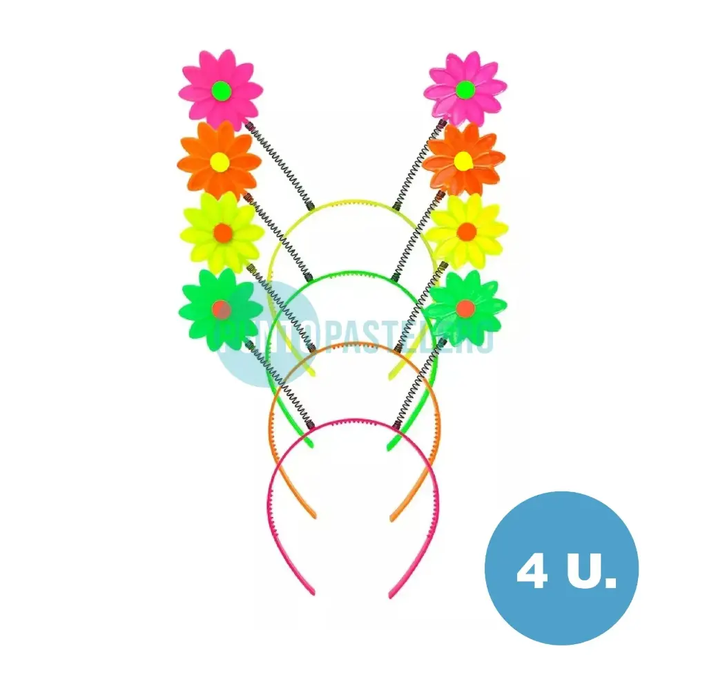 VINCHA PLASTICA FLUO MARGARITA (4 U.)