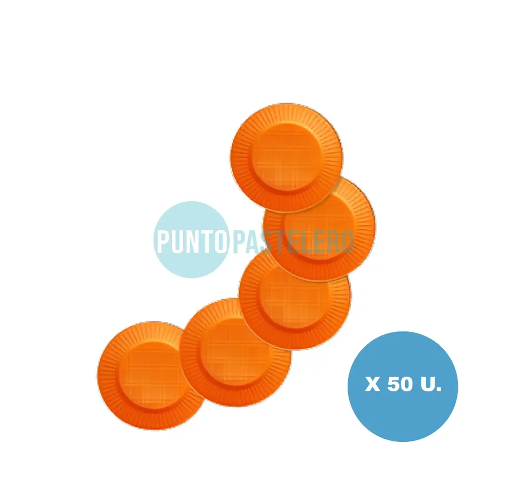 PLATO DESCARTABLE EA NARANJA 17 CM (X 50 U.)