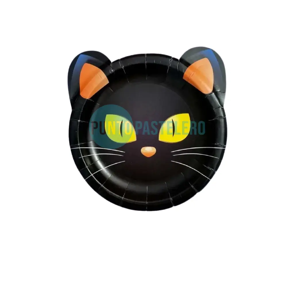 PLATO POLIPAPEL GATITO NEGRO (8 U.)